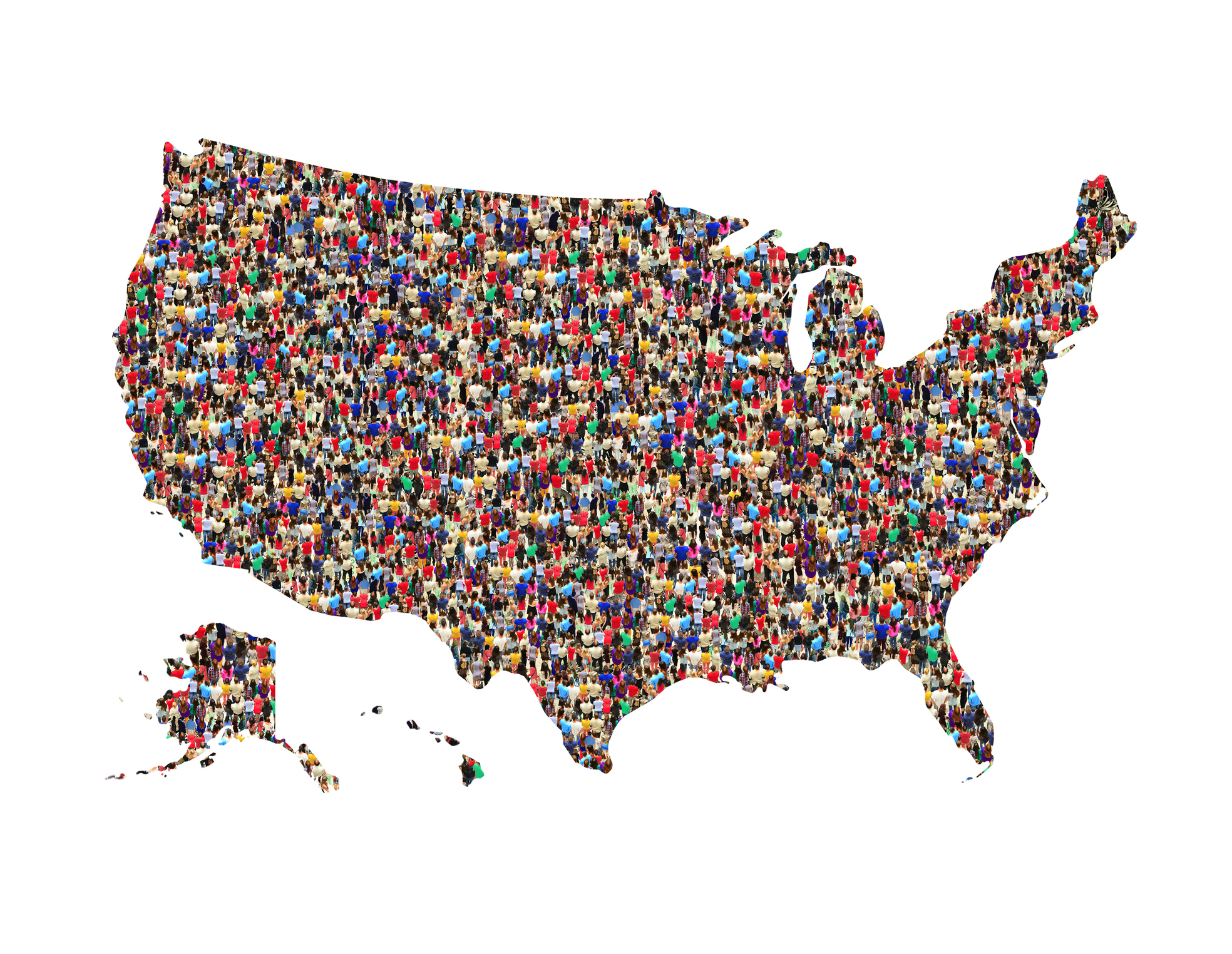 Map of US made of people